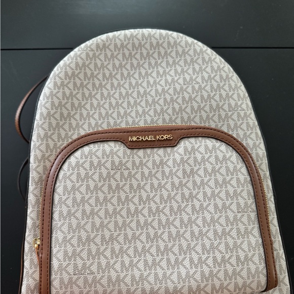 Michael Kors Tan and Brown Logo Backpack main image 4